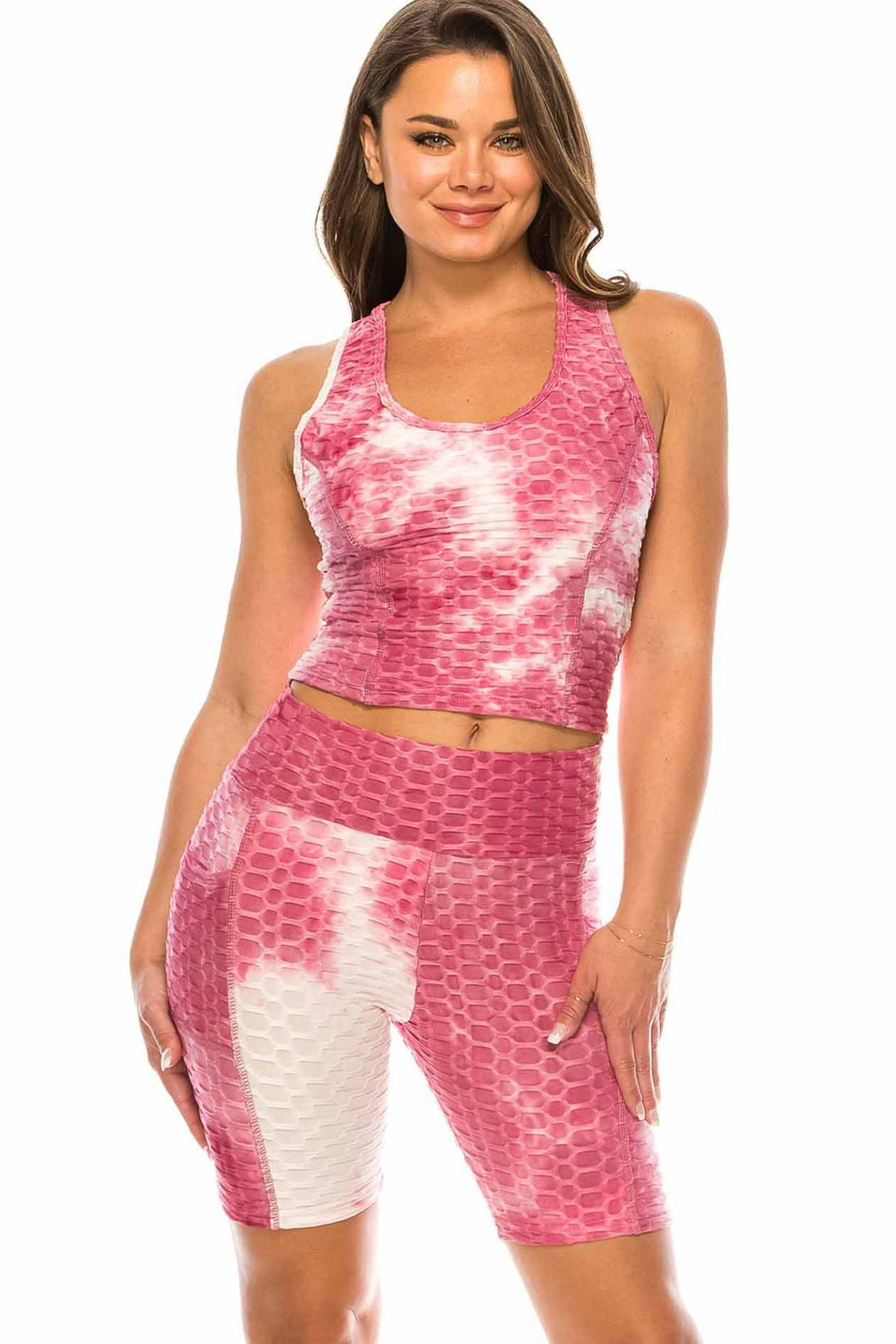 Wholesale 2 Piece Scrunch Butt Sport Shorts and Crop Top Set with Pockets