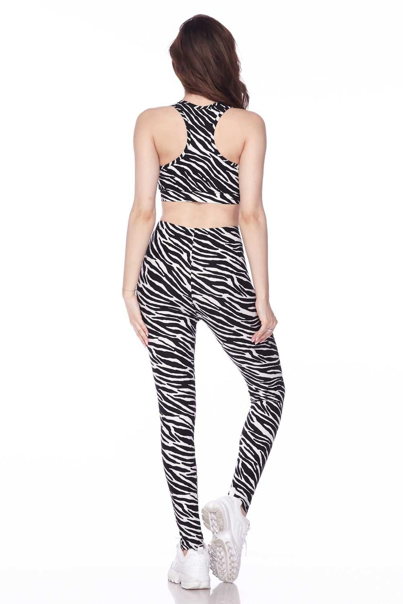 Wholesale Buttery Smooth Zebra Bra and Leggings Set