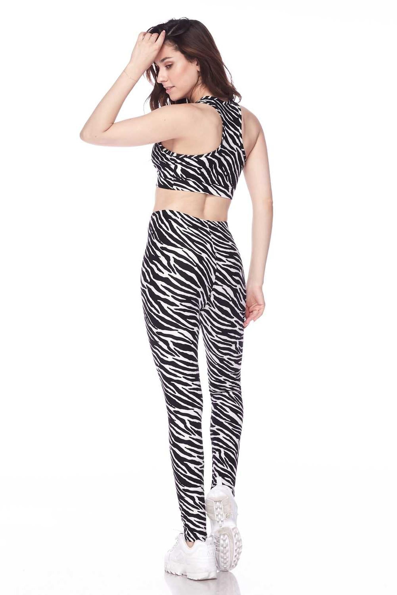 Wholesale Buttery Smooth Zebra Bra and Leggings Set