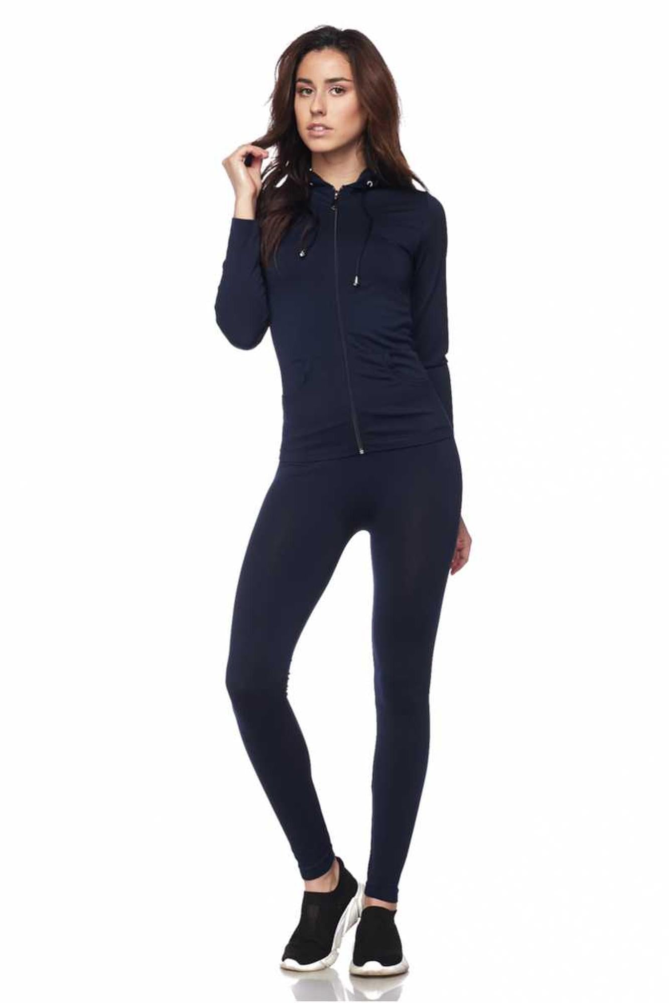 Wholesale Premium Zip Up Hoodie Jacket and Legging Set
