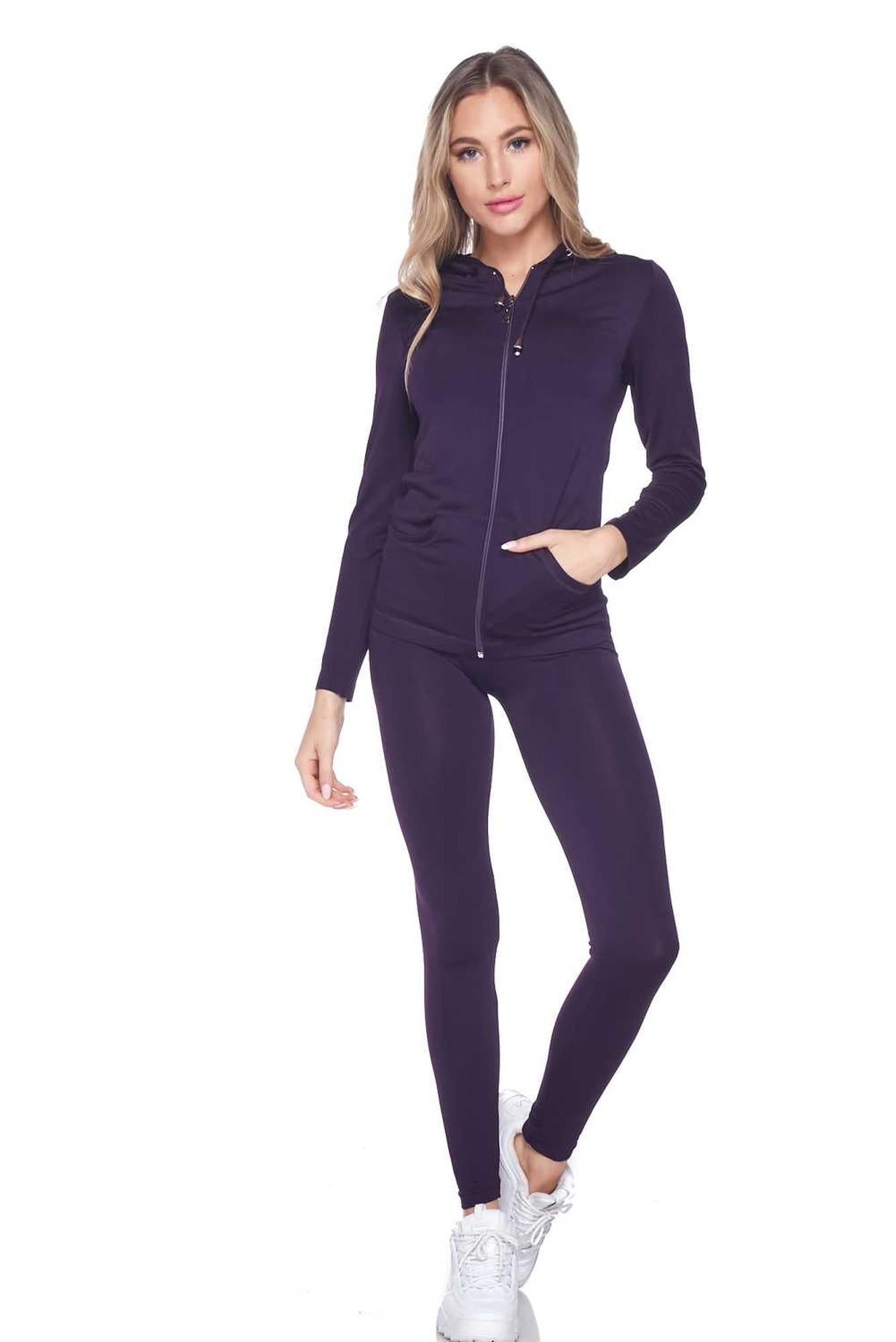 Wholesale Premium Zip Up Hoodie Jacket and Legging Set