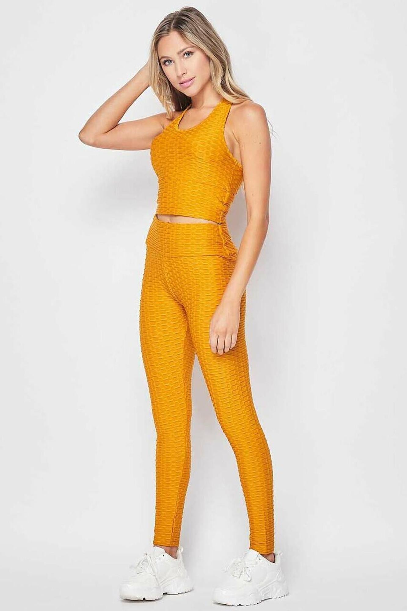 Wholesale 2 Piece Scrunch Butt Leggings and Crop Top Set