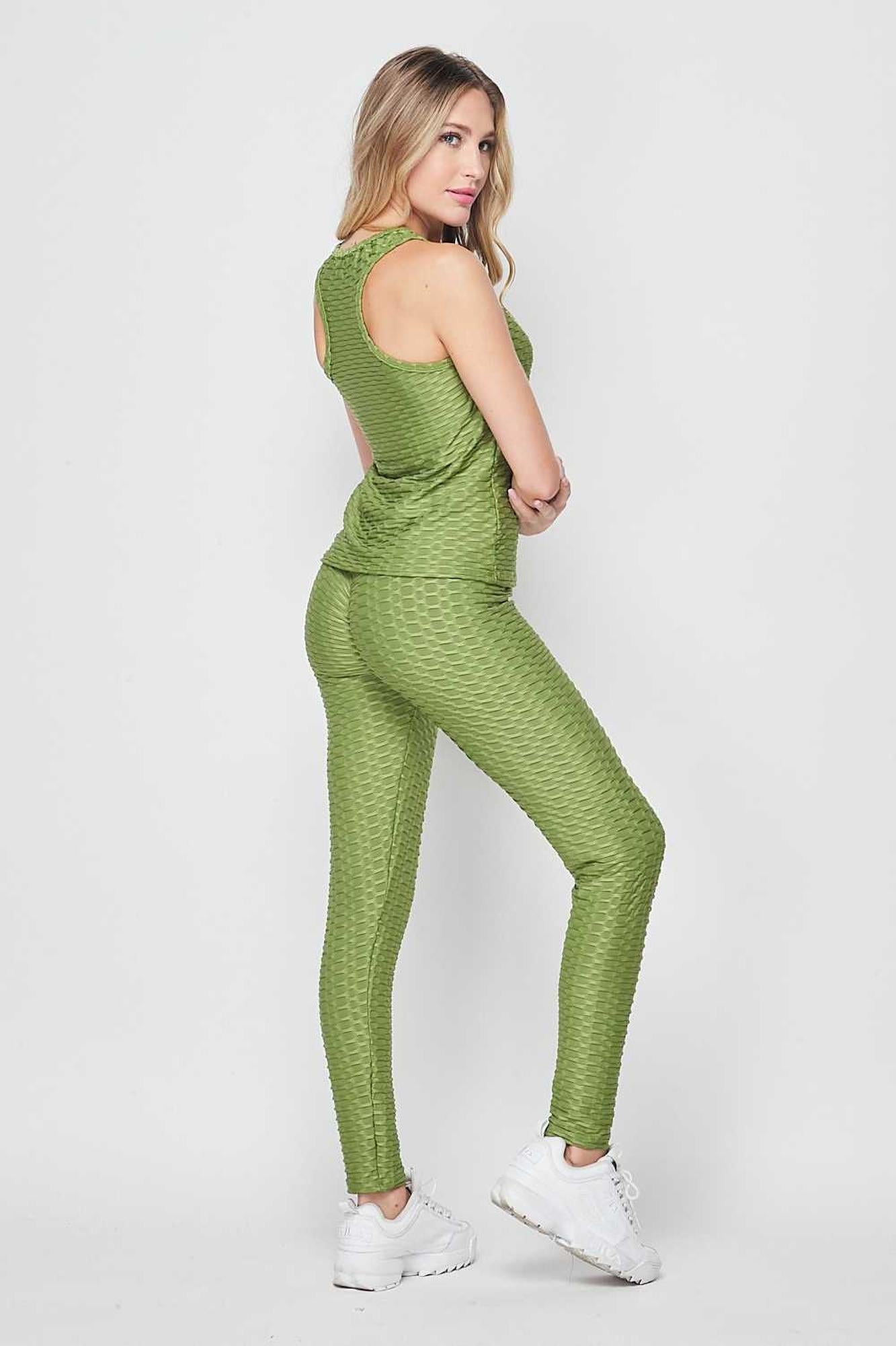 Wholesale 2 Piece Scrunch Butt Leggings and Tank Top Set