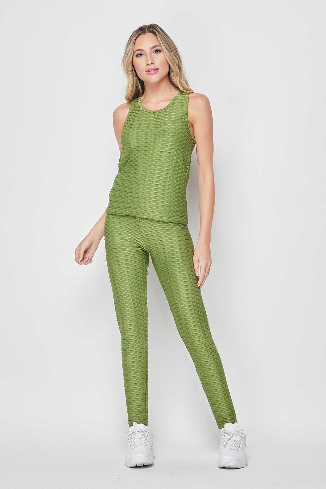 Wholesale 2 Piece Scrunch Butt Leggings and Tank Top Set