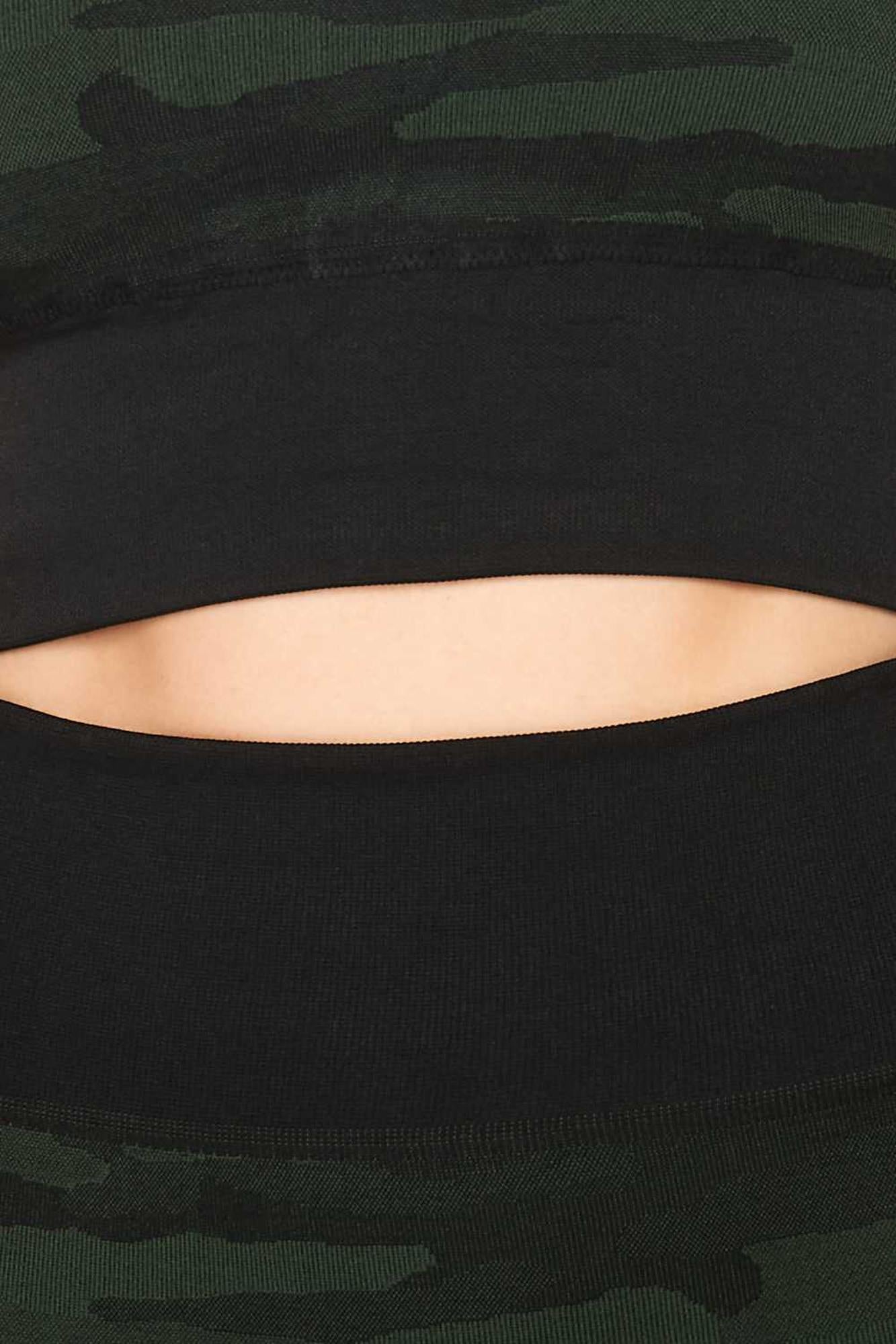 Wholesale 2 Piece Seamless Olive Camouflage Bra Top and Leggings Sport Set