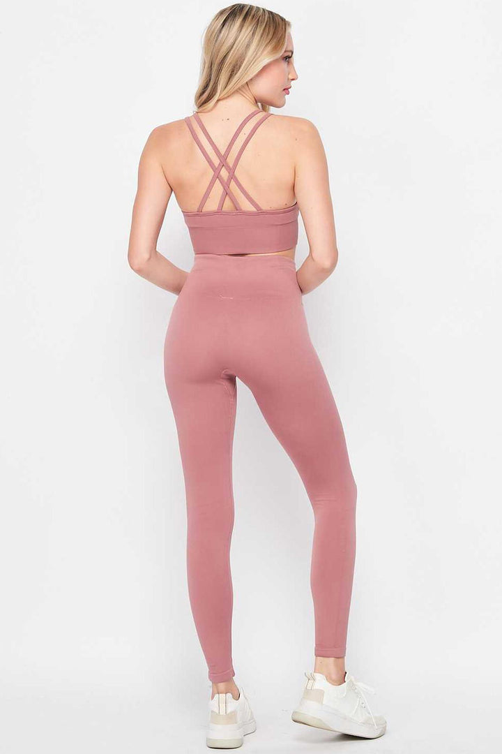 Wholesale 2 Piece Seamless High Waisted Leggings and Sports Bra Set