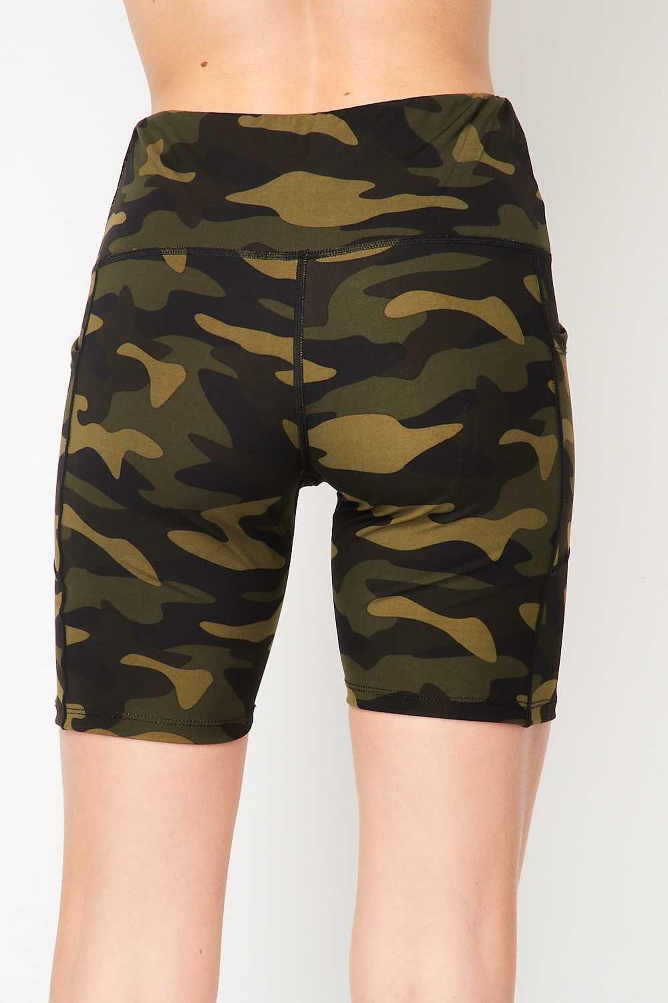 Wholesale Sport High Waisted Camouflage Biker Shorts