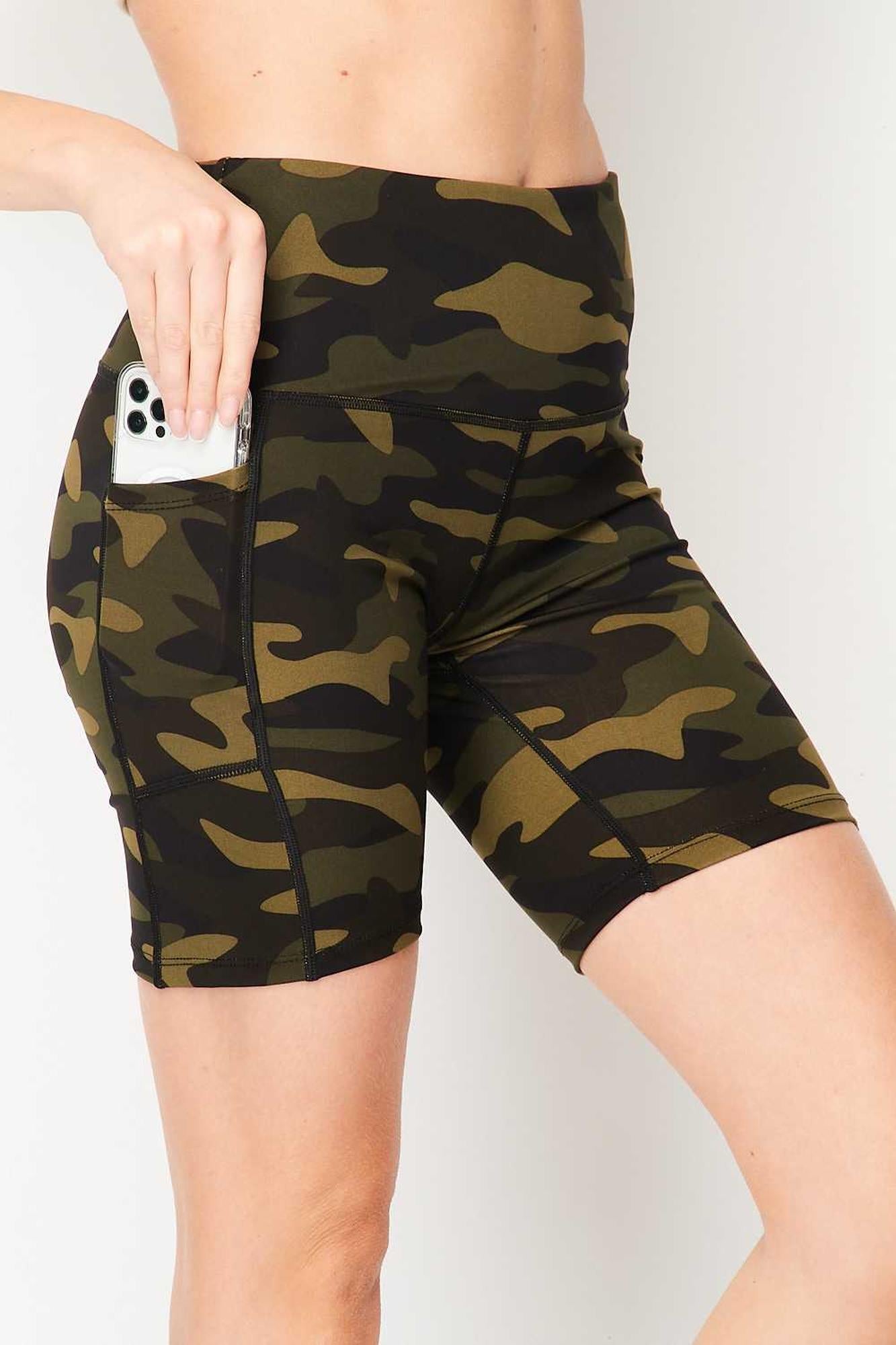 Wholesale Sport High Waisted Camouflage Biker Shorts