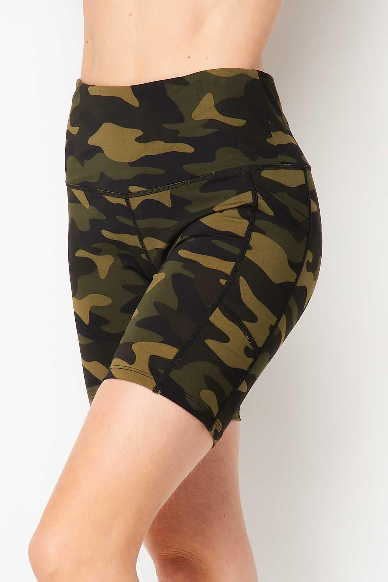 Wholesale Sport High Waisted Camouflage Biker Shorts