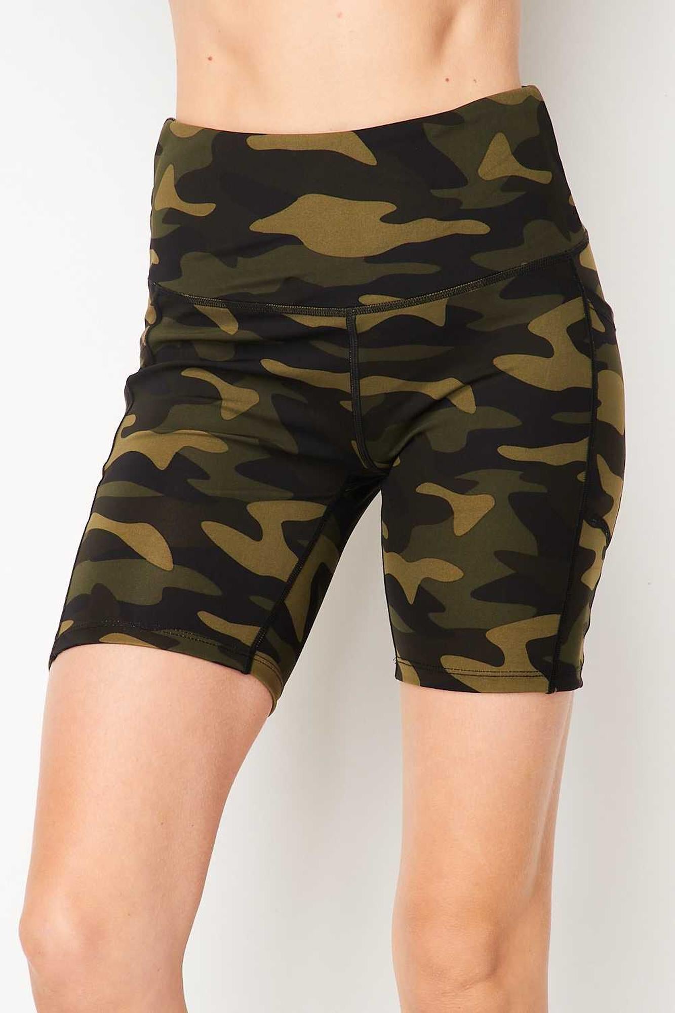 Wholesale Sport High Waisted Camouflage Biker Shorts