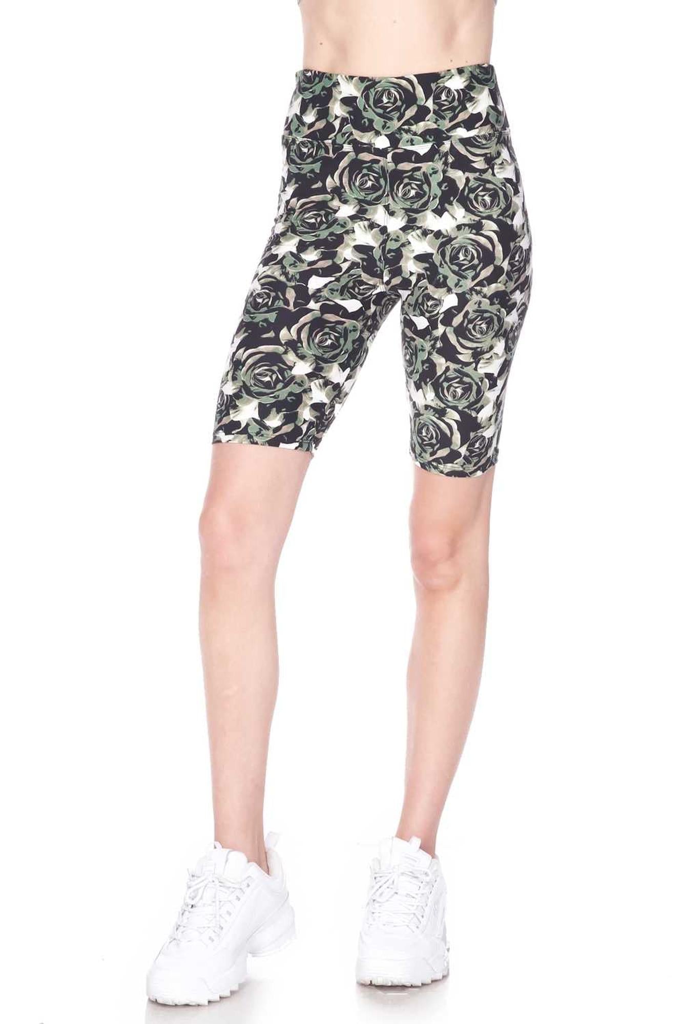 Wholesale Buttery Smooth Olive Rose Shorts - 3 Inch