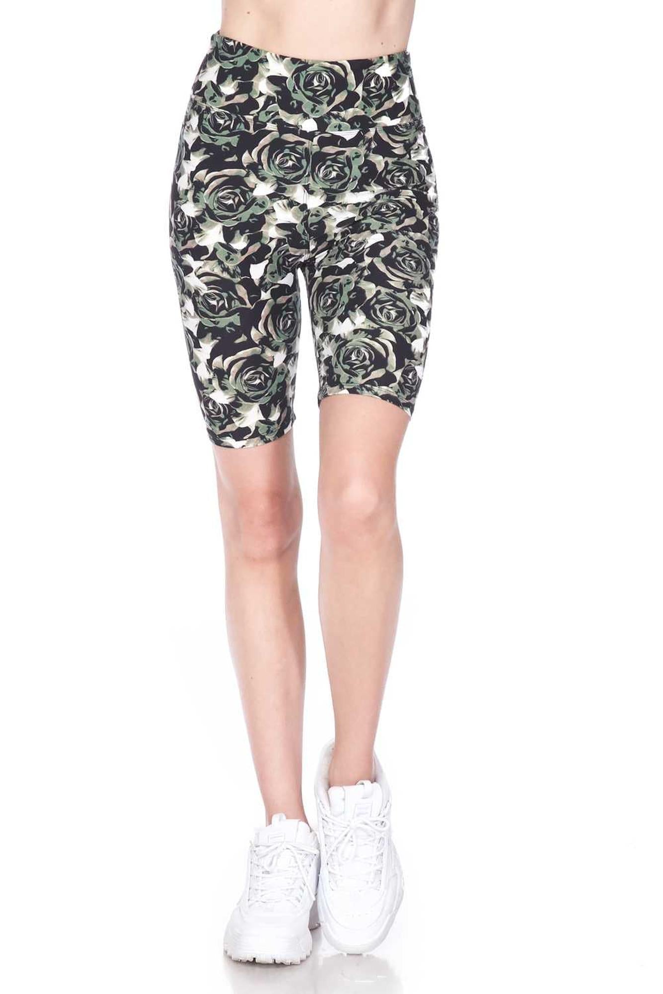 Wholesale Buttery Smooth Olive Rose Shorts - 3 Inch