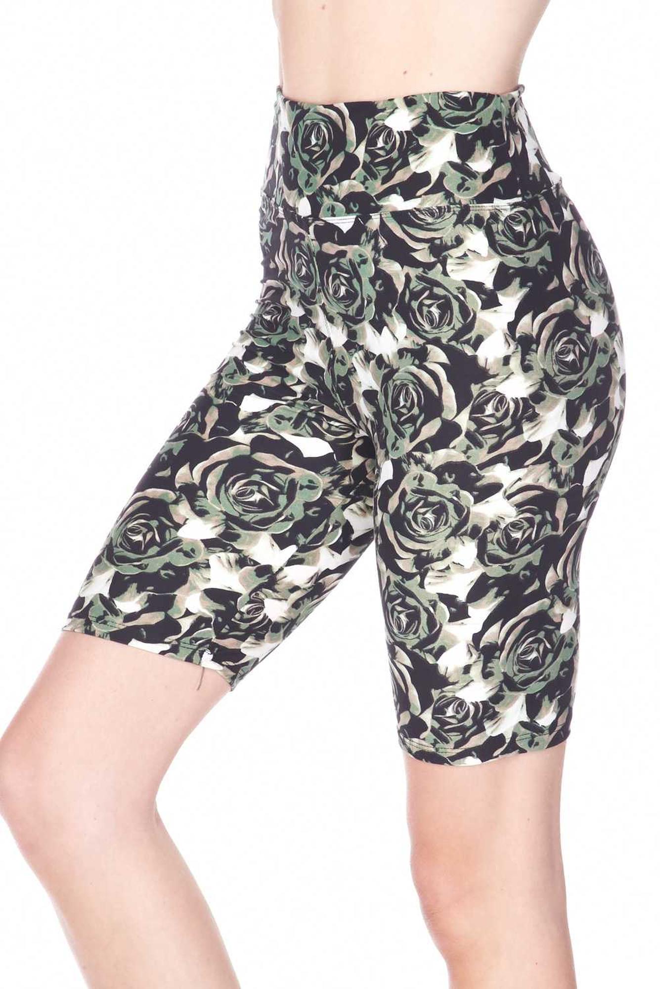 Wholesale Buttery Smooth Olive Rose Shorts - 3 Inch