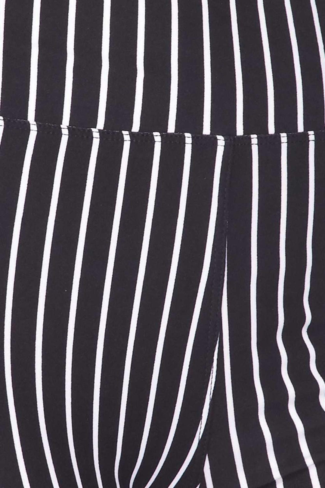 Wholesale Buttery Smooth Black Pinstripe Biker Shorts - 3 Inch Waist Band