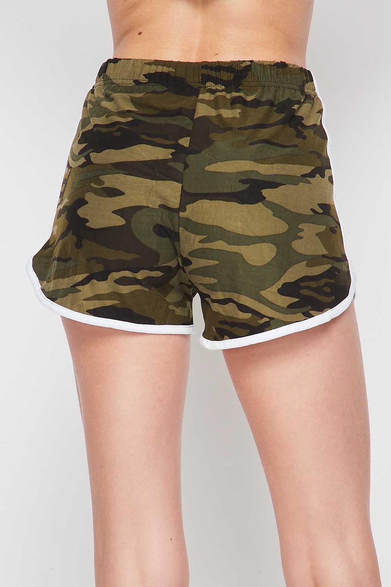 Wholesale Buttery Smooth Green and White Camouflage Dolphin Shorts
