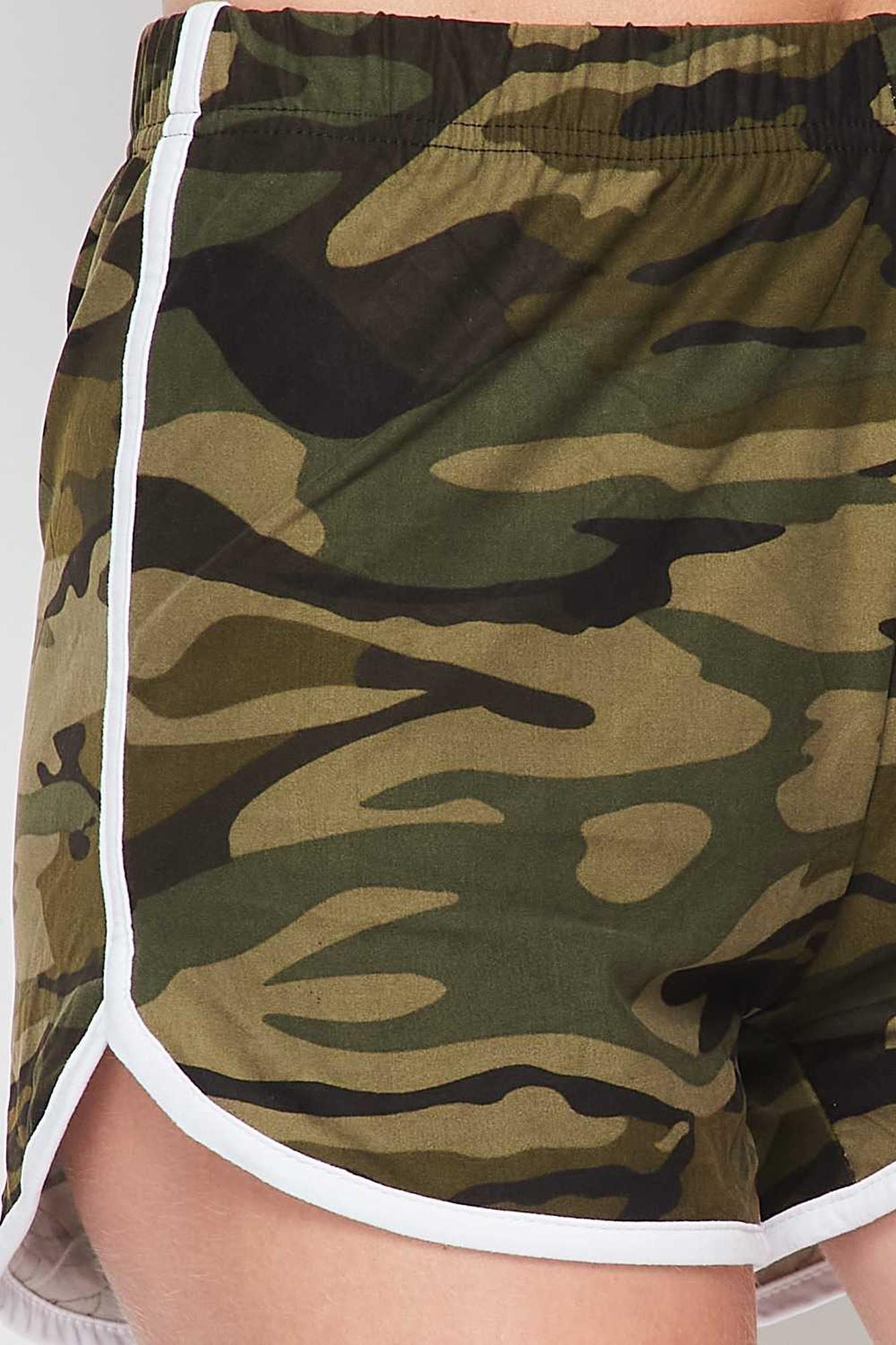 Wholesale Buttery Smooth Green and White Camouflage Dolphin Shorts