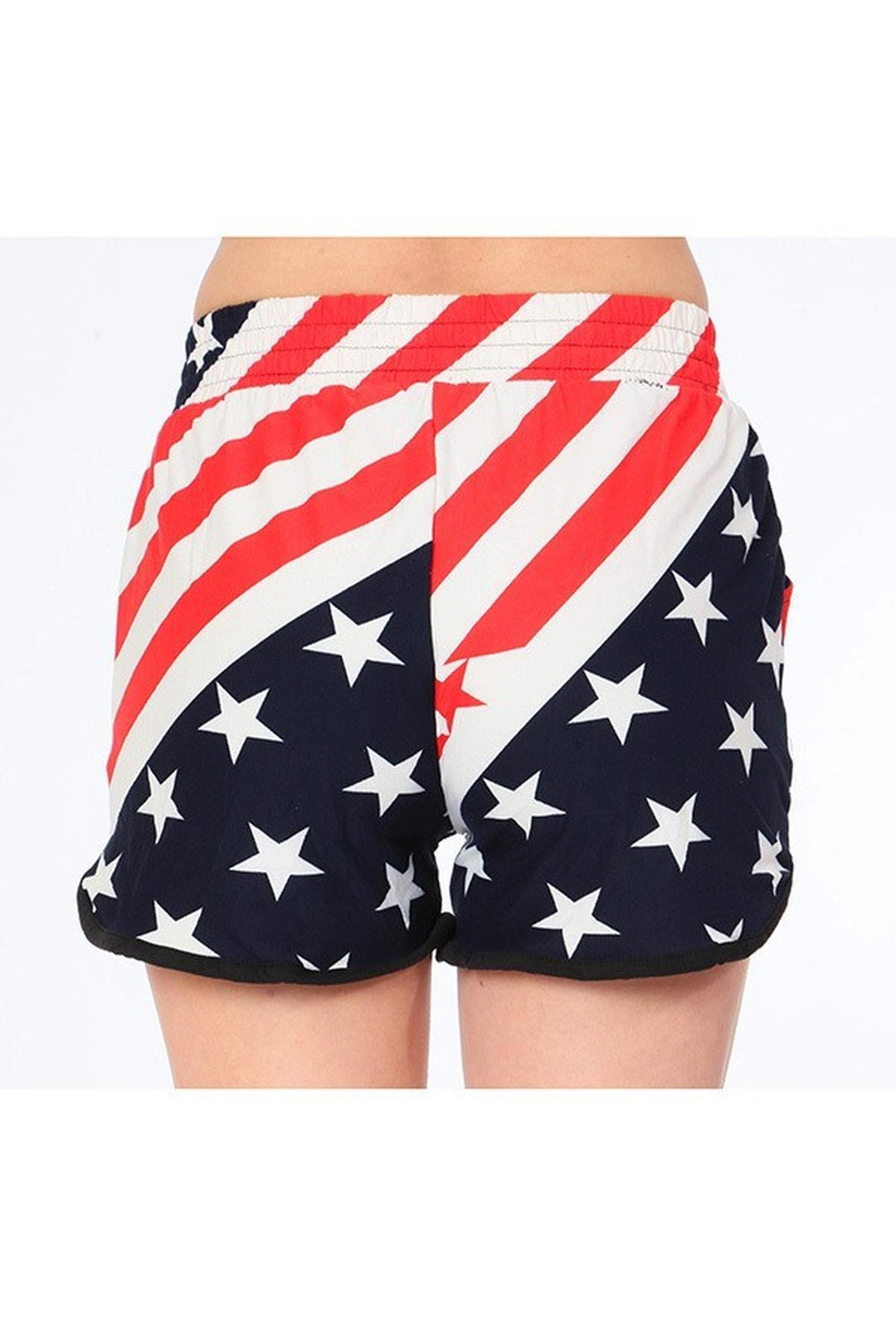 Wholesale Buttery Smooth Swirling USA Flag Dolphin Shorts