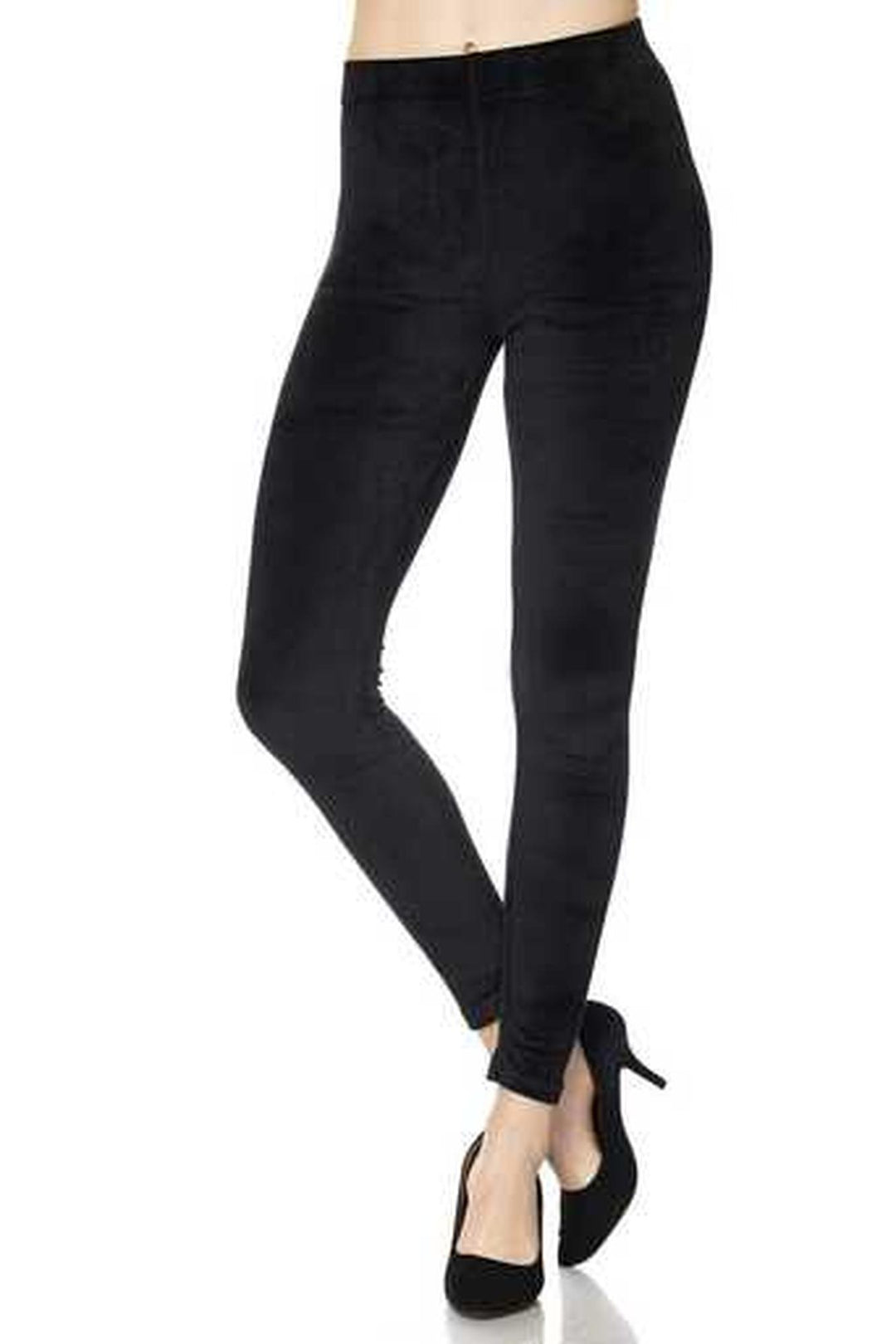 Wholesale Solid Brushed Velour Velvet Leggings