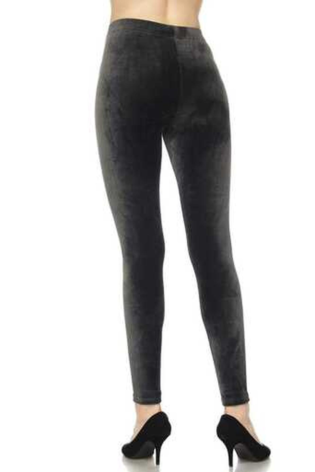 Wholesale Solid Brushed Velour Velvet Leggings