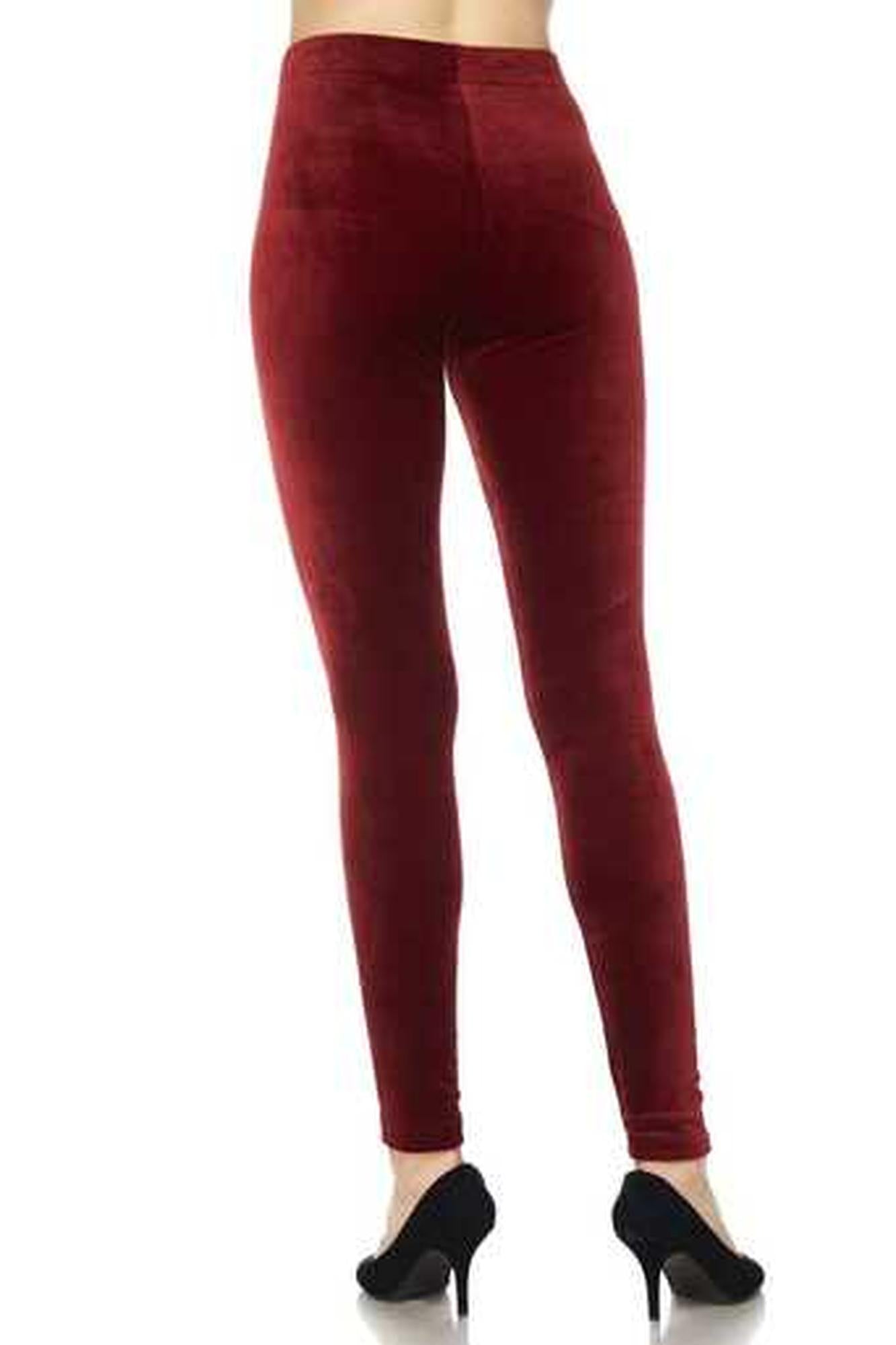 Wholesale Solid Brushed Velour Velvet Leggings