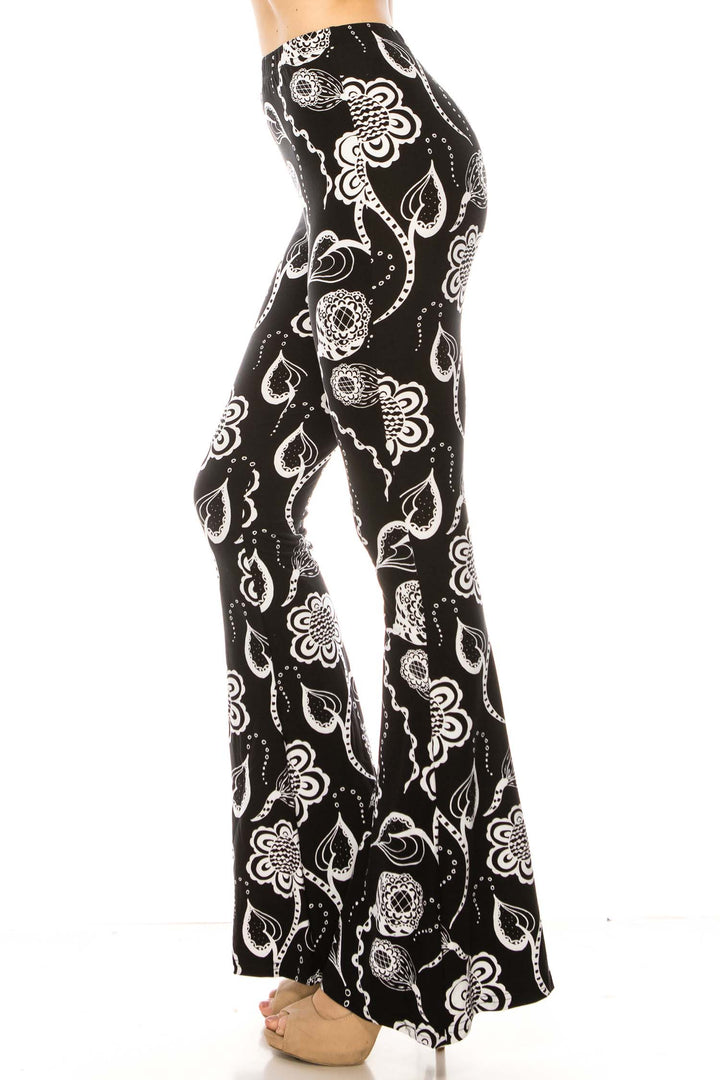 Wholesale Buttery Smooth Floral Medley Bell Bottom Leggings