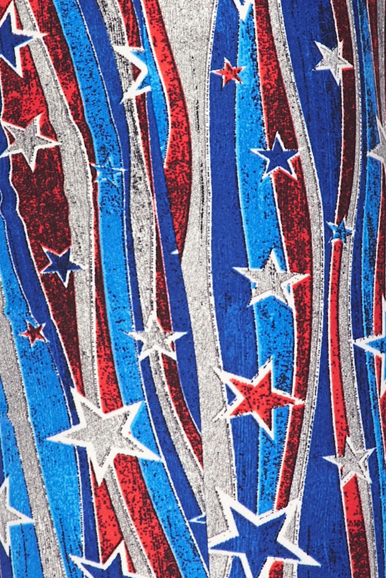 Wholesale Buttery Smooth Metallic USA Flag Bell Bottom Leggings