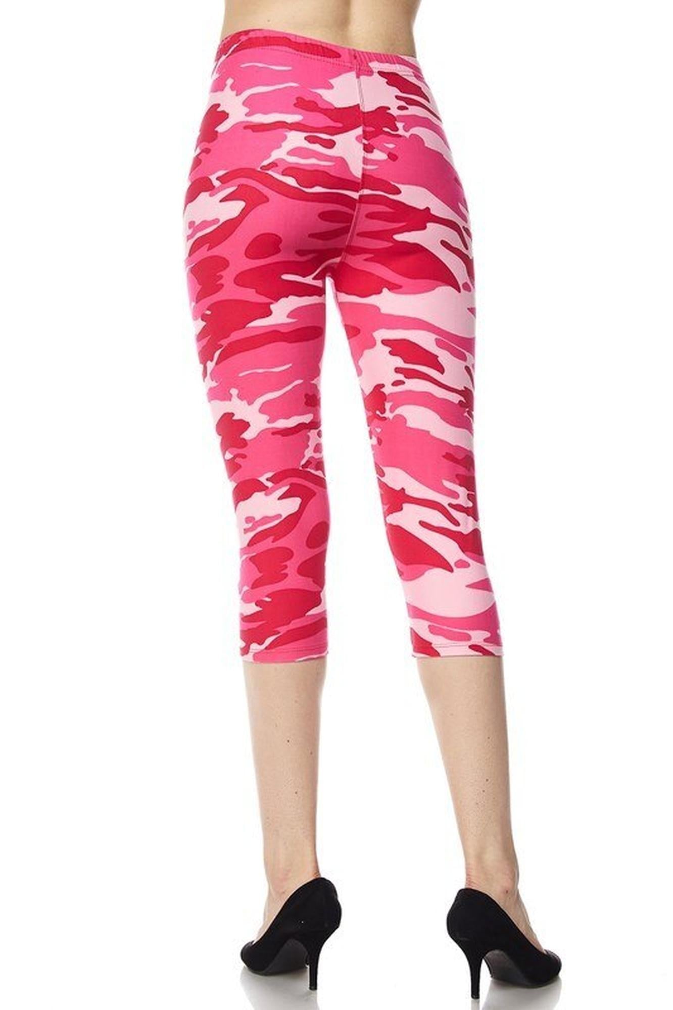 Wholesale Buttery Smooth Pink Camouflage Capris