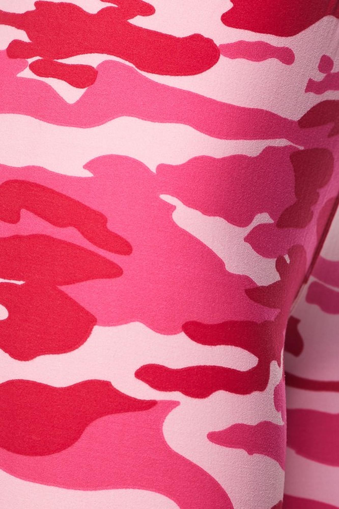 Wholesale Buttery Smooth Pink Camouflage Capris
