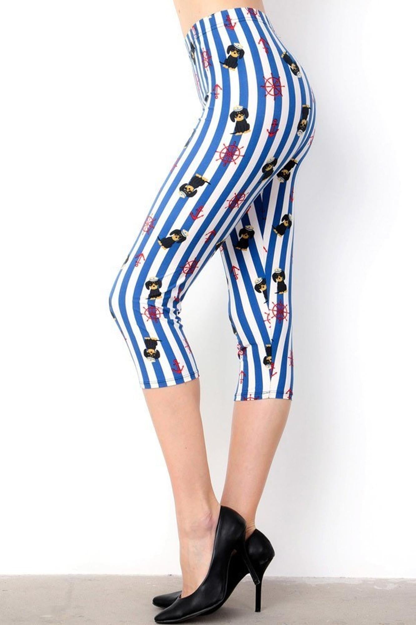 Wholesale Buttery Smooth Sailor Pup Plus Size Capris