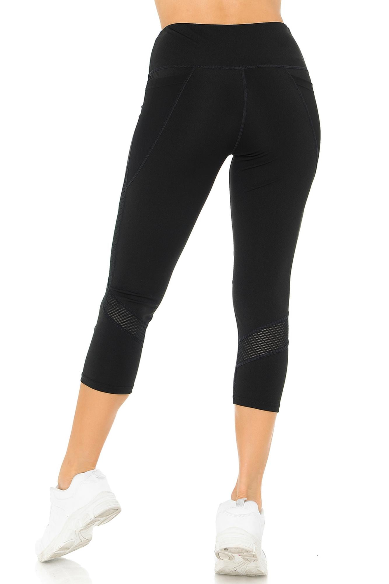 Wholesale Angled Mesh Women's Sport Workout Capris