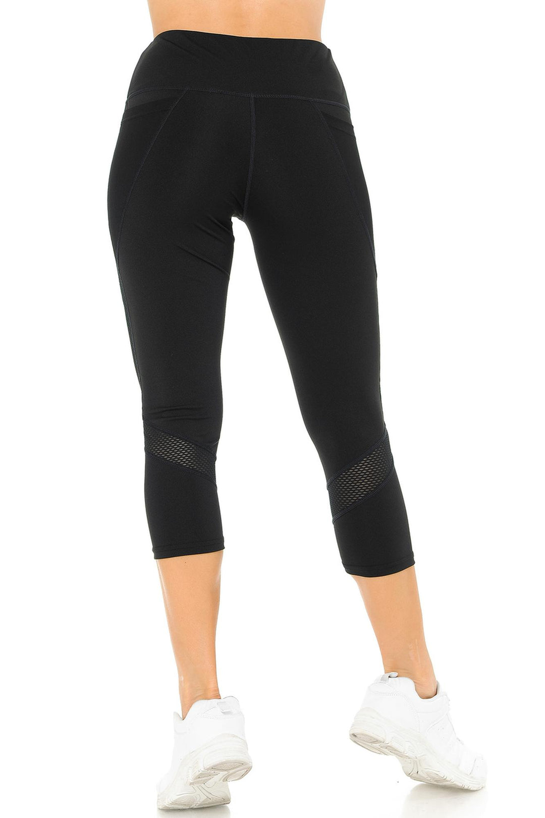 Wholesale Angled Mesh Women's Sport Workout Capris