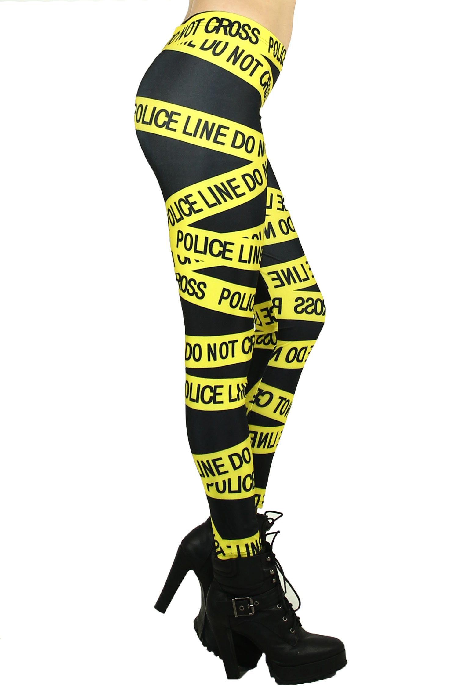 Wholesale Mirror Reflect Police Line Leggings