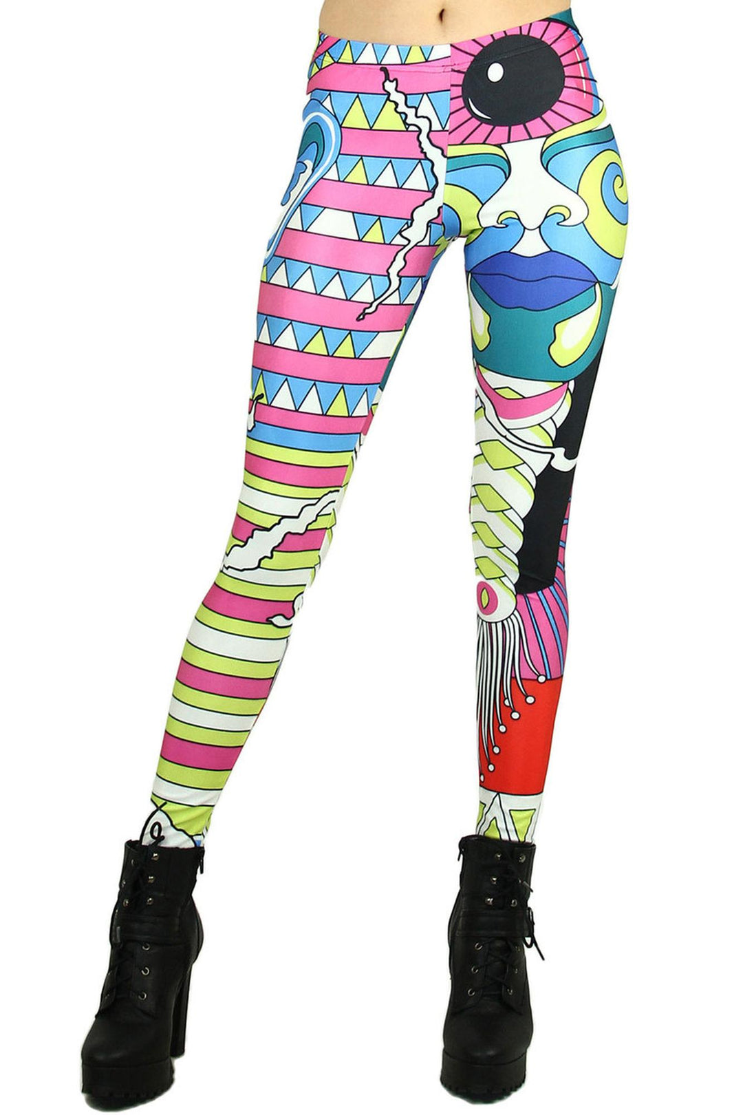 Wholesale Premium Graphic Print Abstract Picasso Leggings
