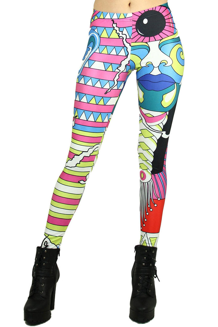 Wholesale Premium Graphic Print Abstract Picasso Leggings