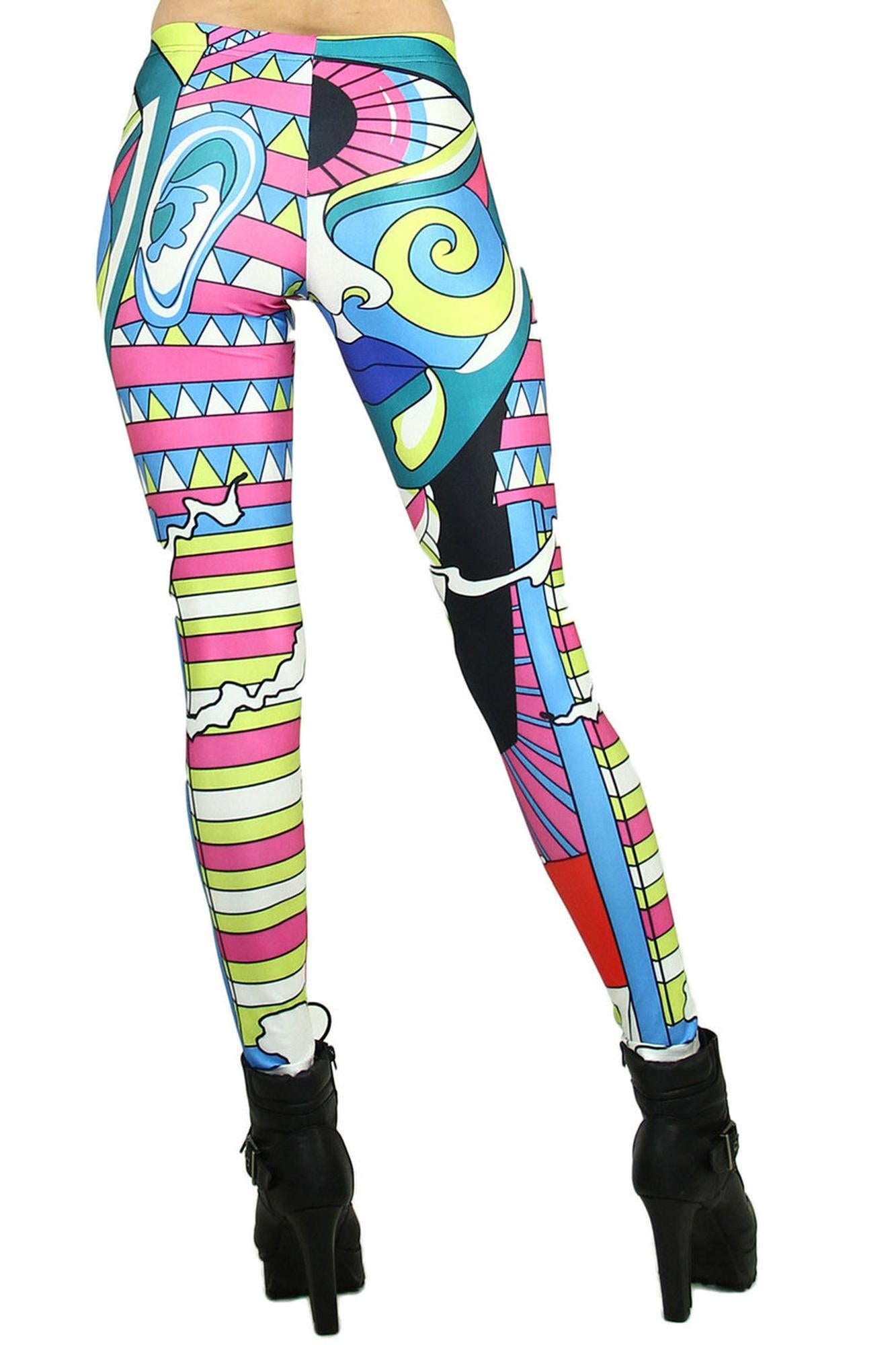 Wholesale Premium Graphic Print Abstract Picasso Leggings