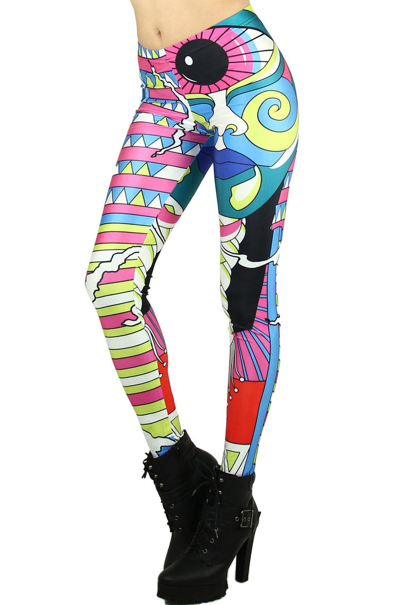 Wholesale Premium Graphic Print Abstract Picasso Leggings