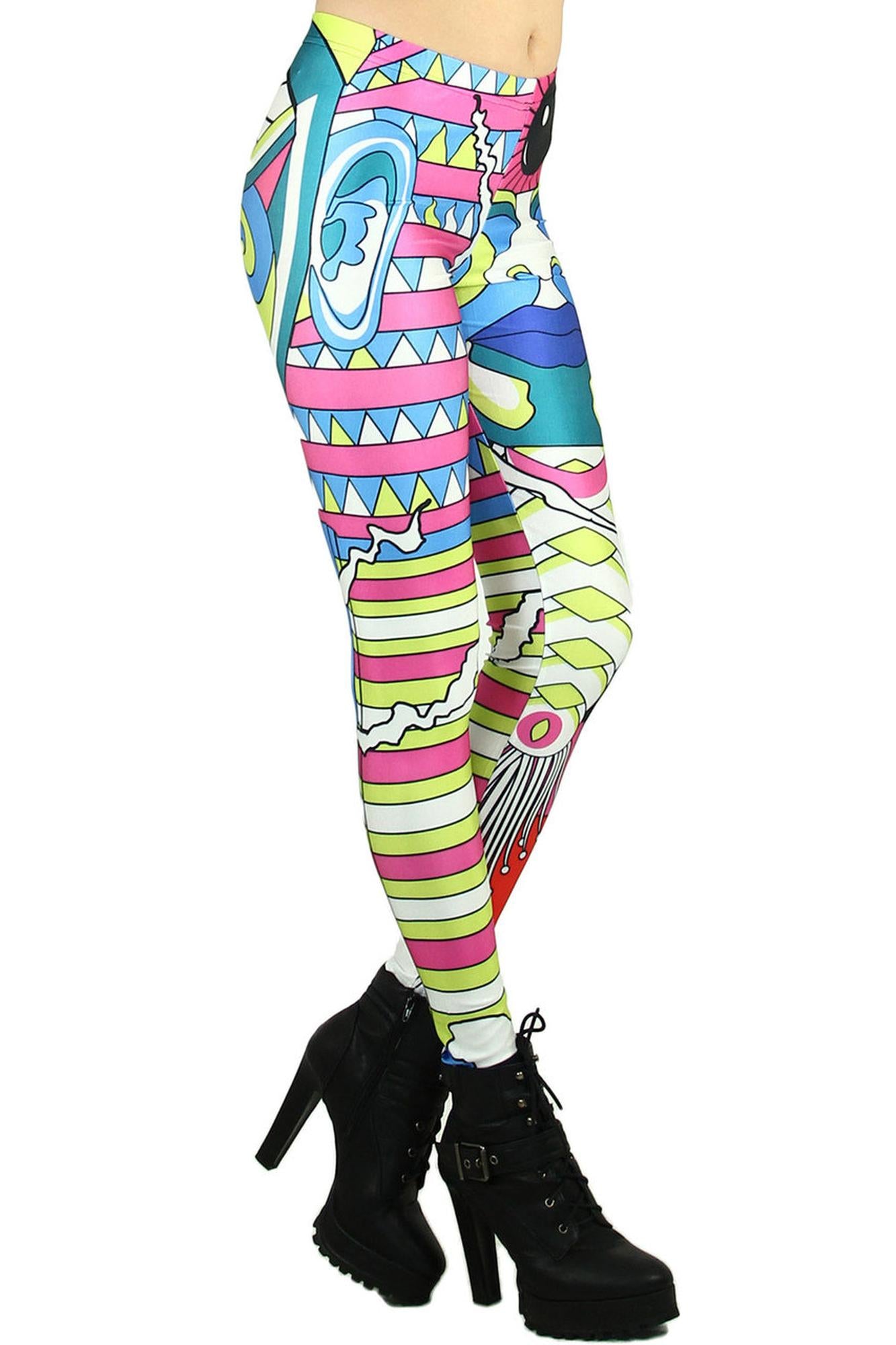 Wholesale Premium Graphic Print Abstract Picasso Leggings