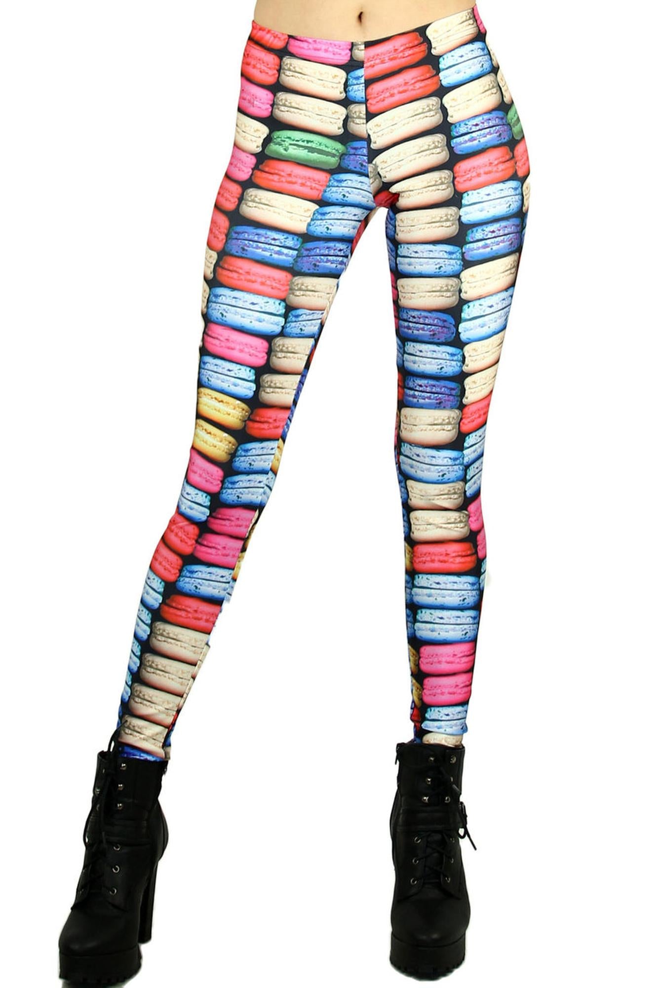 Wholesale Graphic Printed Macaroon Rainbow Leggings