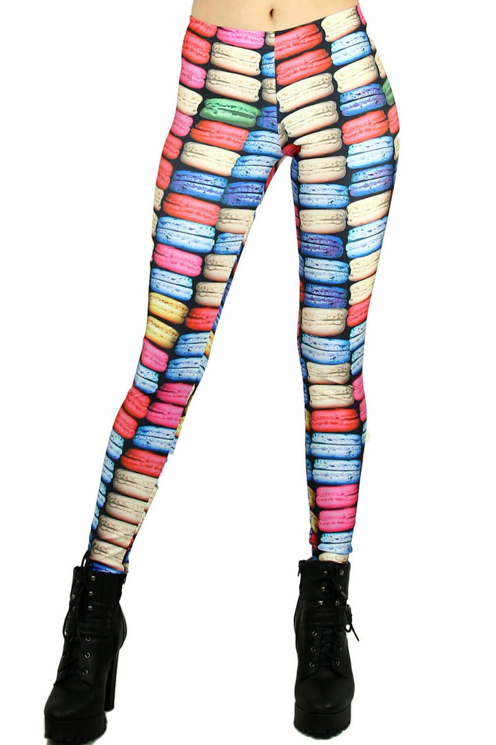 Wholesale Graphic Printed Macaroon Rainbow Leggings