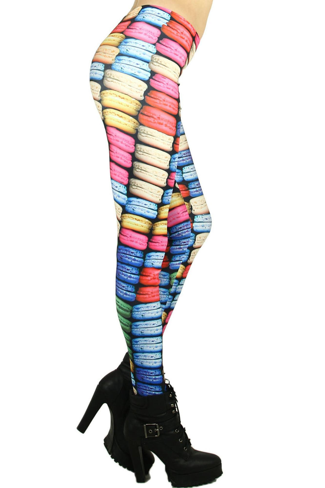 Wholesale Graphic Printed Macaroon Rainbow Leggings