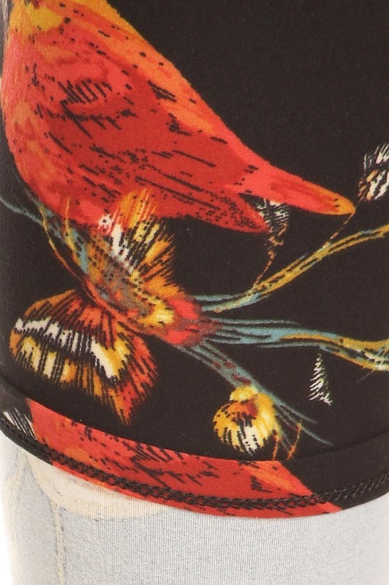 Wholesale Buttery Smooth Bird and Butterfly Floral Extra Plus Size Leggings - 3X-5X