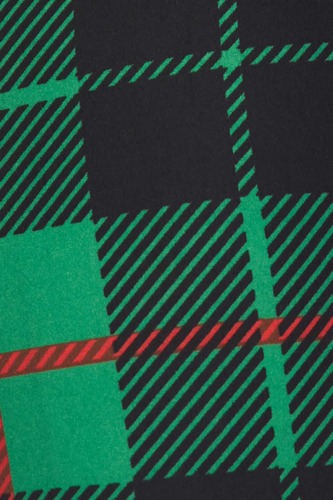 Wholesale Buttery Smooth Green Plaid Extra Plus Size Leggings - 3X-5X