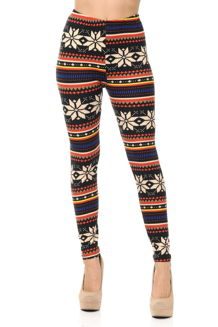 Wholesale Buttery Smooth Merry Snowflake Leggings