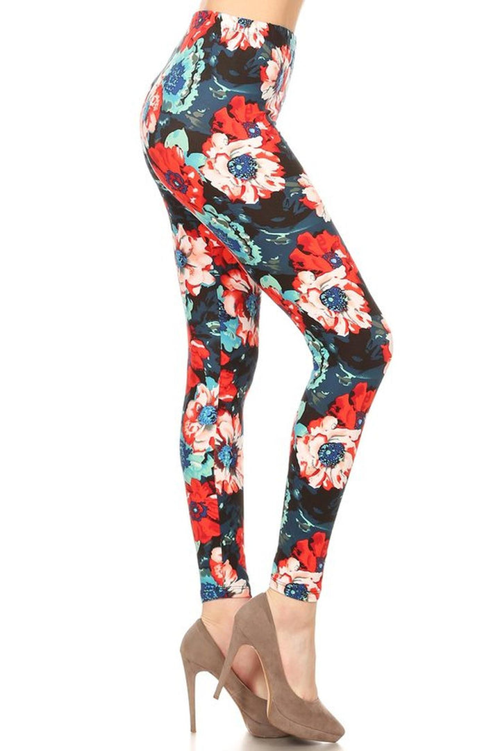 Wholesale Buttery Smooth Painted Floral Leggings