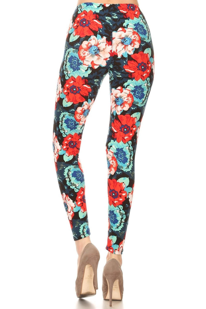 Wholesale Buttery Smooth Painted Floral Leggings