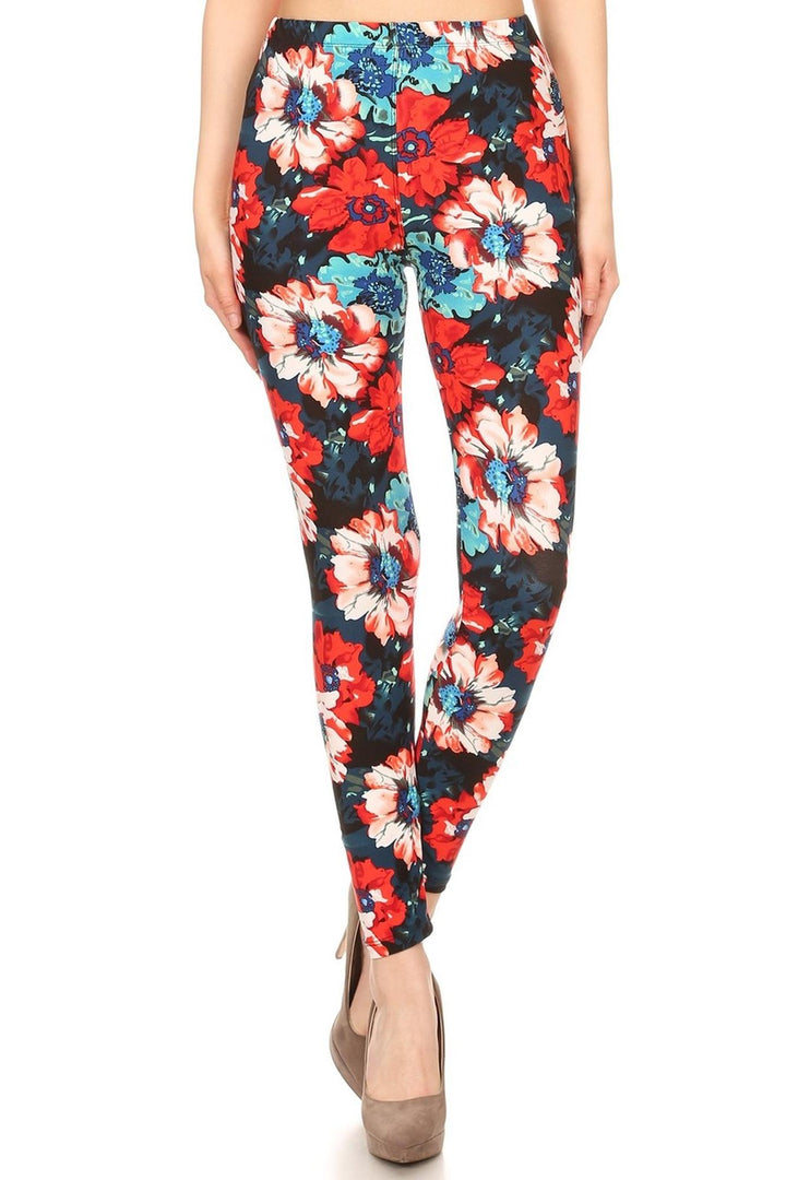 Wholesale Buttery Smooth Painted Floral Leggings