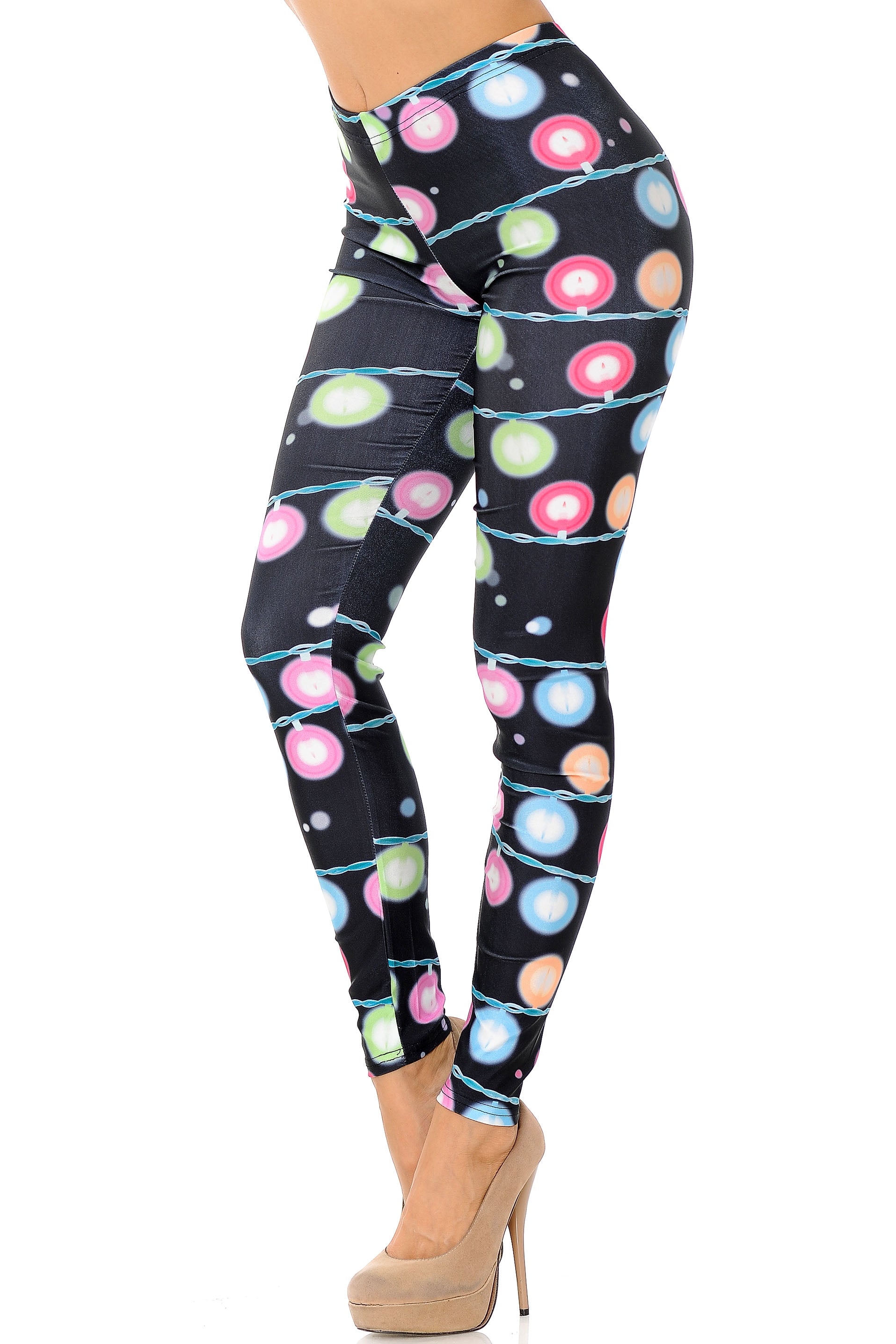 Wholesale Festive Holiday Lights Leggings