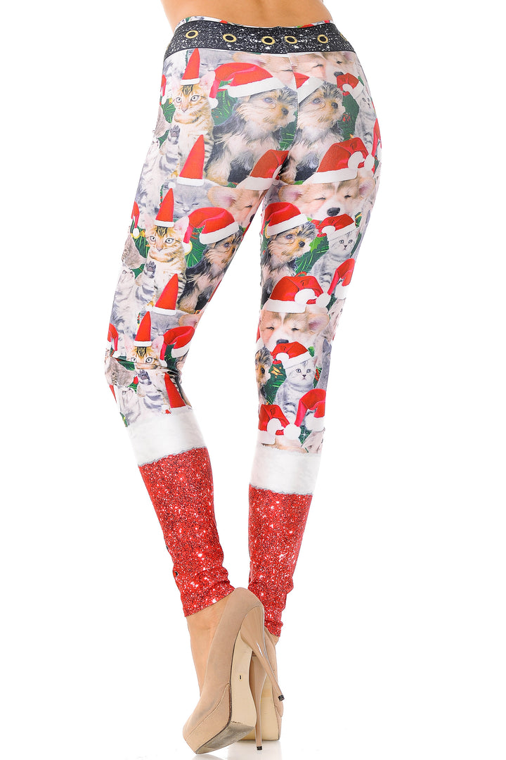 Wholesale Jolly Christmas Cats and Dogs Leggings