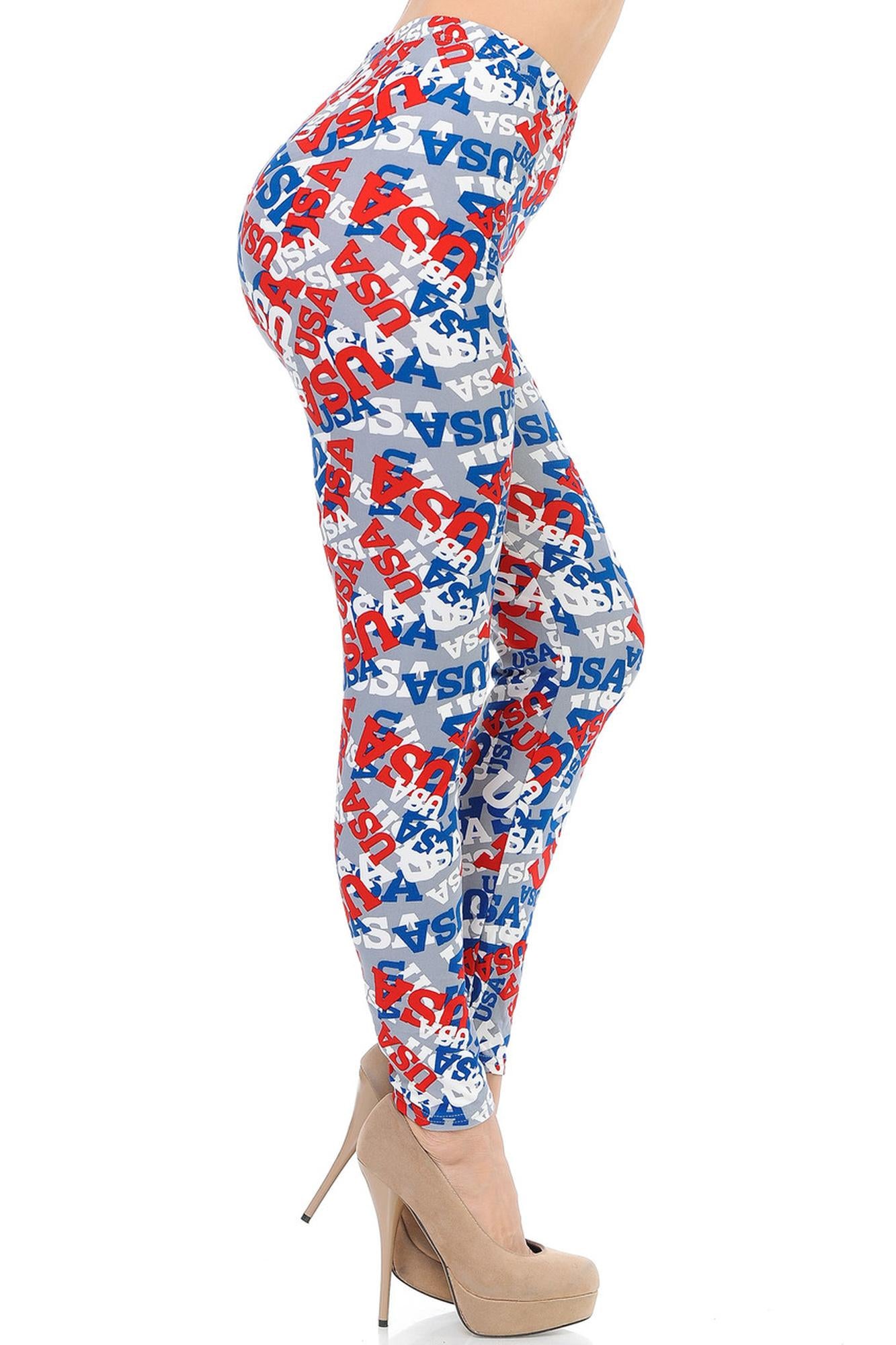 Wholesale Buttery Smooth All Over USA Leggings
