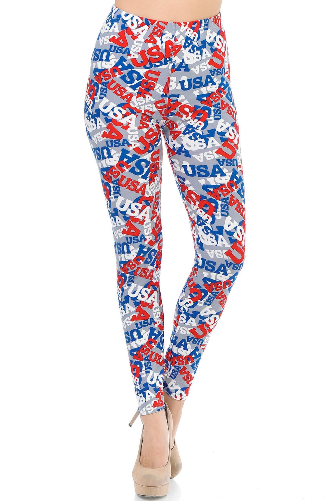 Wholesale Buttery Smooth All Over USA Leggings